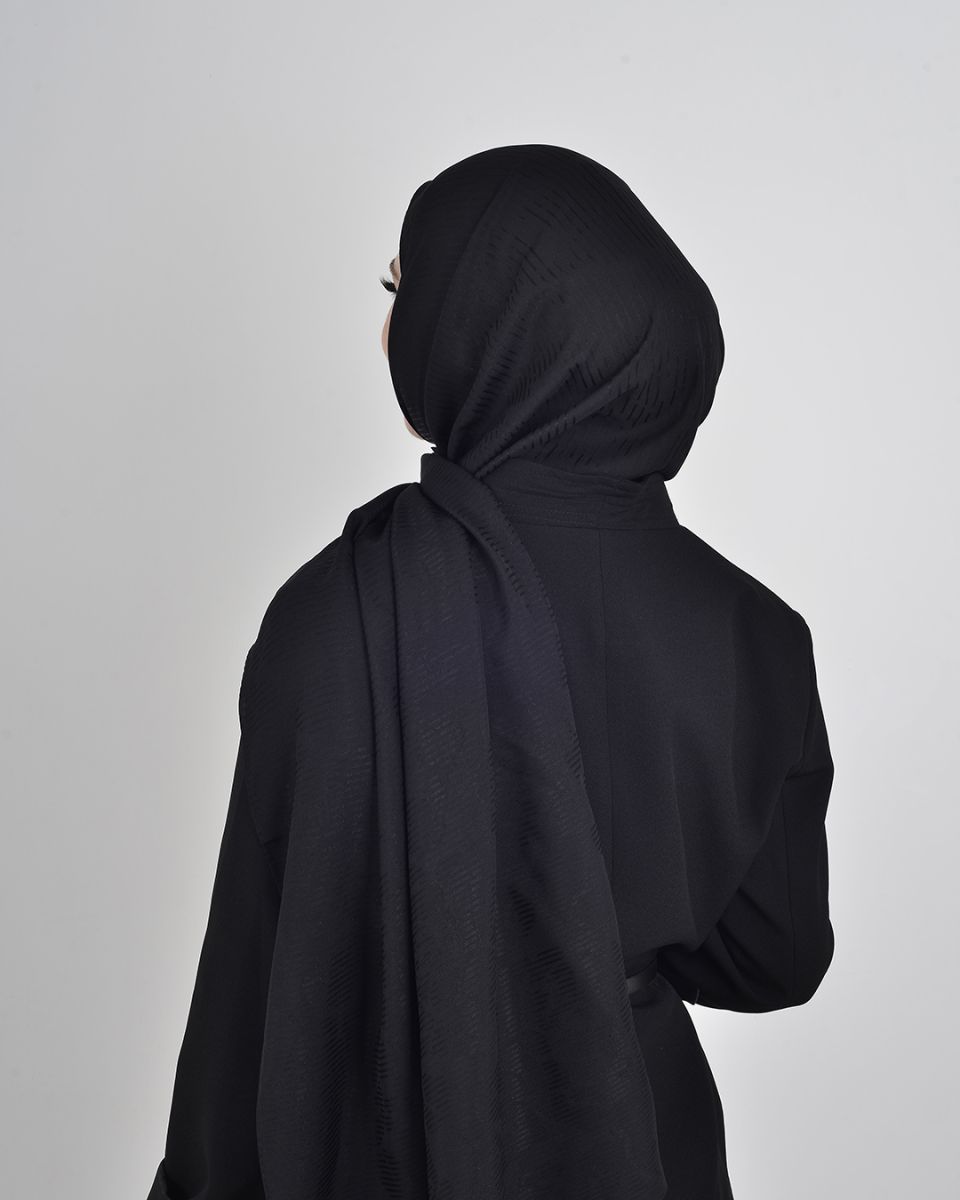 Floş Viskon Şal Siyah