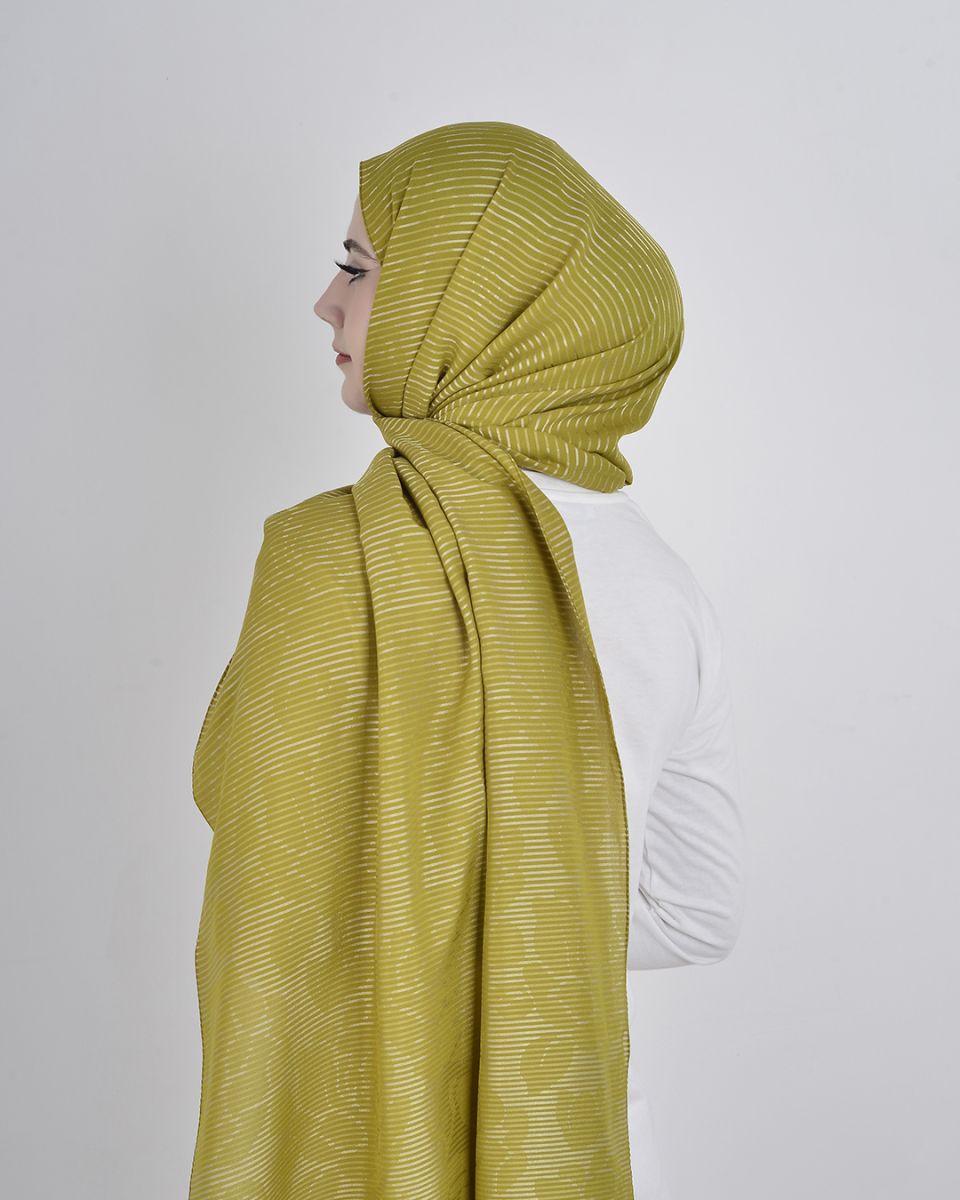 Floş Viskon Şal Yağ Yeşili