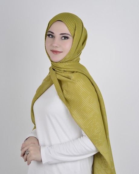  - Floş Viskon Şal Yağ Yeşili