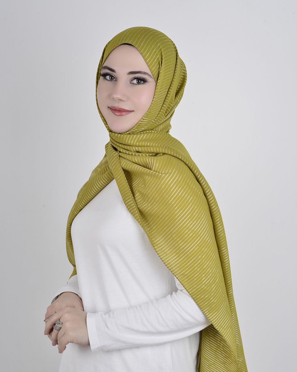 Floş Viskon Şal Yağ Yeşili