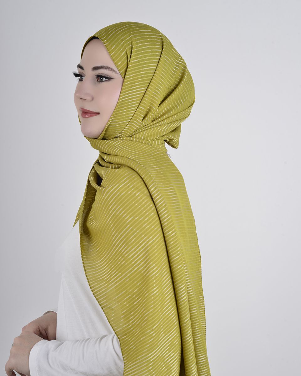 Floş Viskon Şal Yağ Yeşili