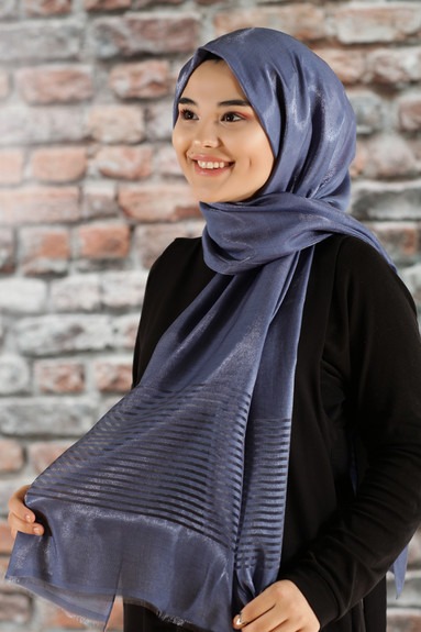 Hayal Abiye Şal - Kot Mavisi