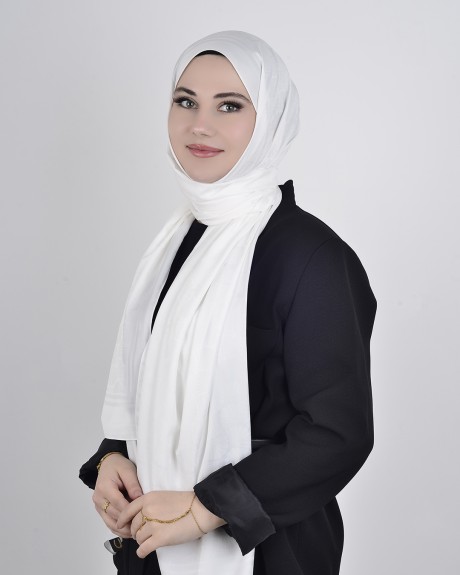  - İpeksi Jakar Şal Beyaz