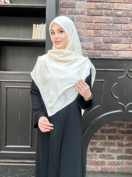Zenipek - Jakarlı 140cm x 140cm Eşarp - Krem