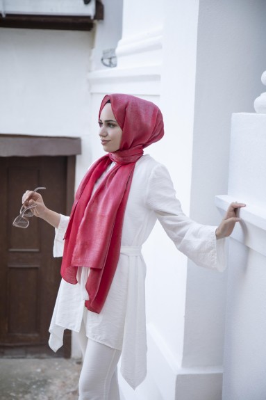 zenipek - Janjan Abiye Şal - Kırmızı