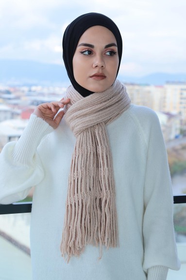 - Kadın Boyun Atkısı - Krem  - Kadın Boyun Atkısı - Krem