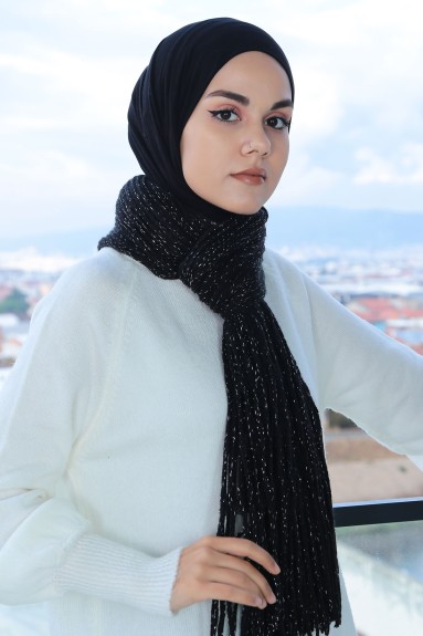  - Kadın Boyun Atkısı - Siyah