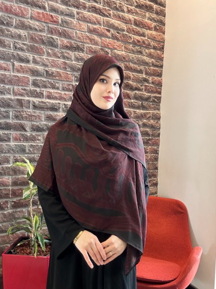 Zenipek - Krep 140cm x 140cm Eşarp Bordo