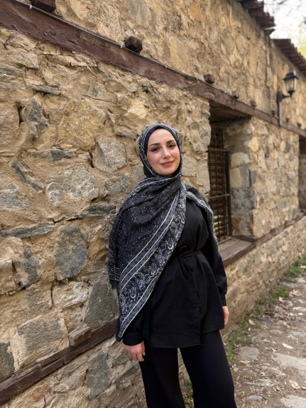  - Marrakech Şal Siyah Beyaz