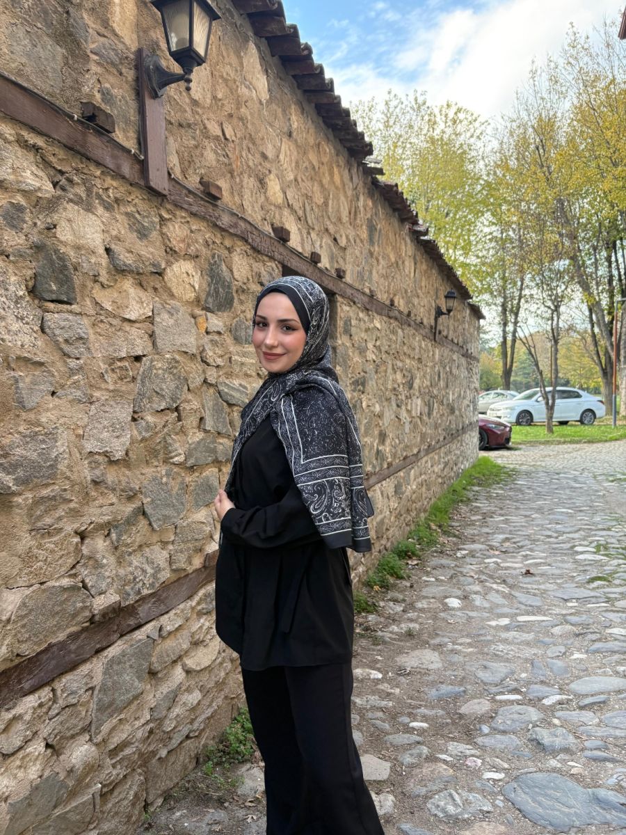 Marrakech Şal Siyah Beyaz