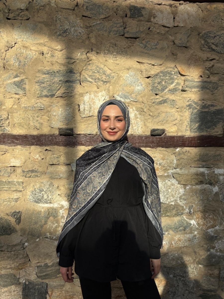 Marrakech Şal Siyah Gri