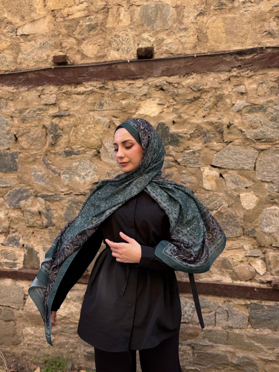 Marrakech Şal Zümrüt Siyah