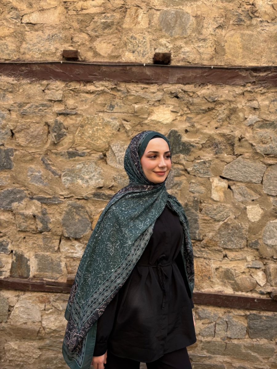 Marrakech Şal Zümrüt Siyah