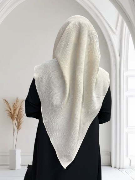  - Mio Caz 120cm x 120cm Eşarp - Ekru