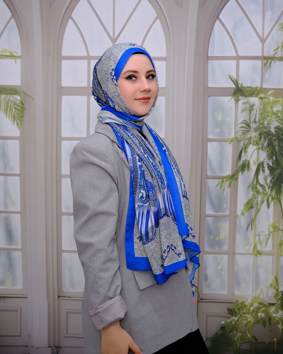 Nuit Desen Şal İndigo