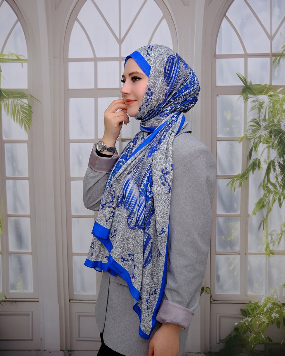 Nuit Desen Şal İndigo