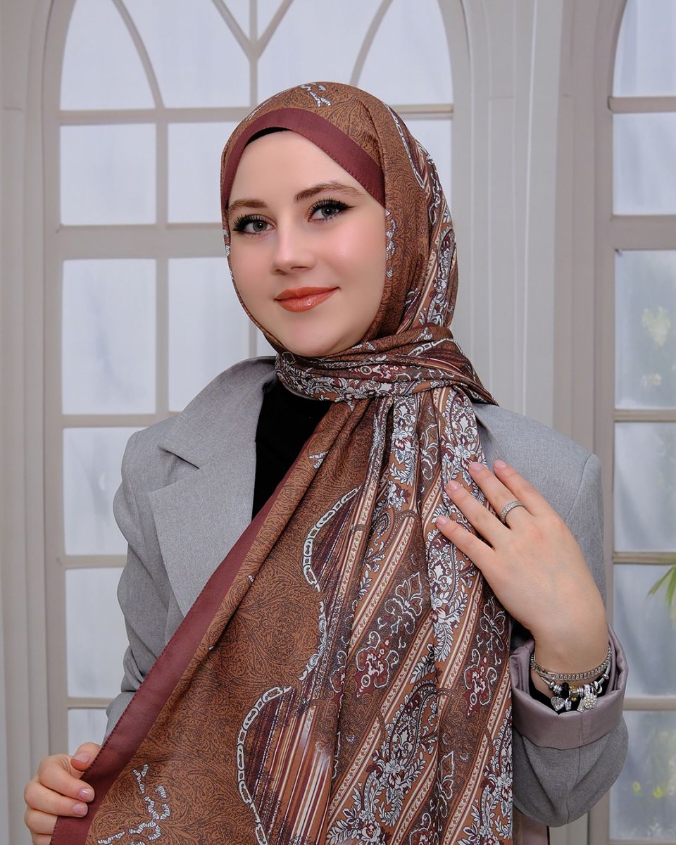 Nuit Desen Şal Kahve