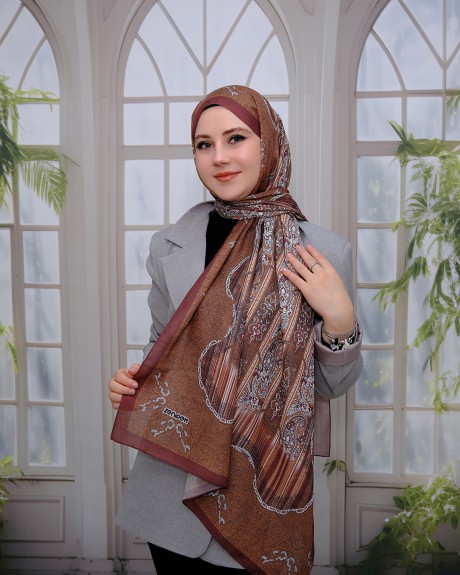  - Nuit Desen Şal Kahve