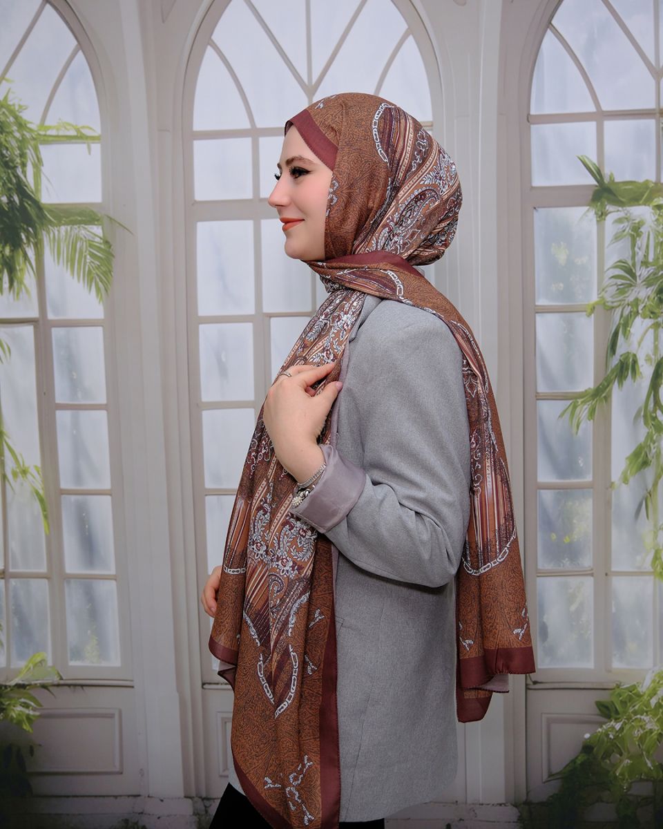 Nuit Desen Şal Kahve