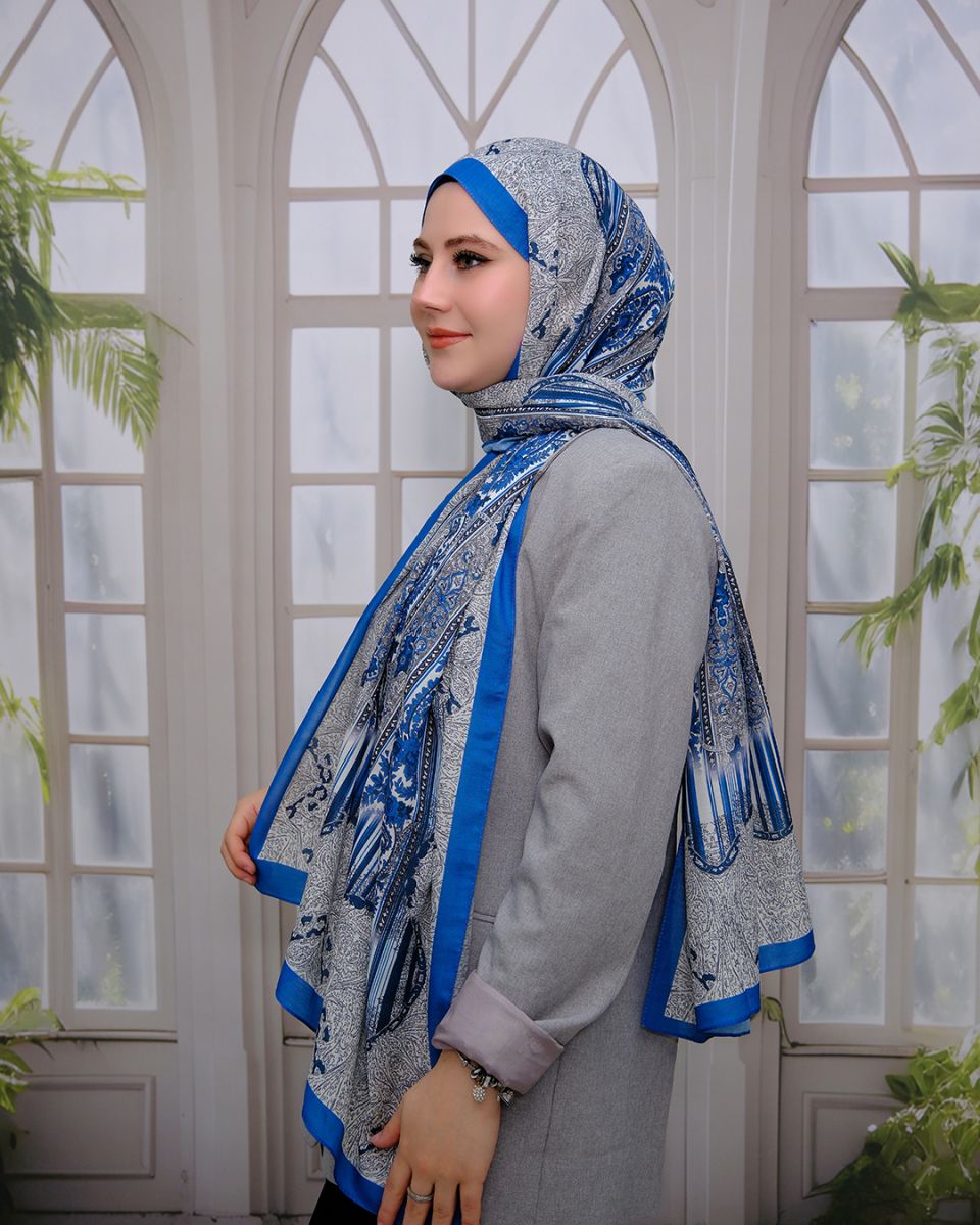 Nuit Desen Şal Mavi