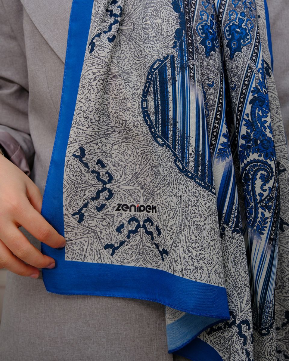 Nuit Desen Şal Mavi