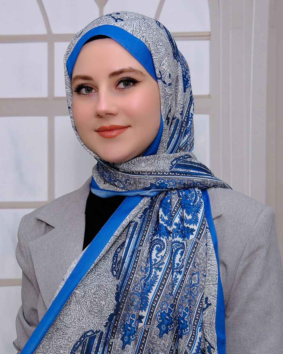 Nuit Desen Şal Mavi