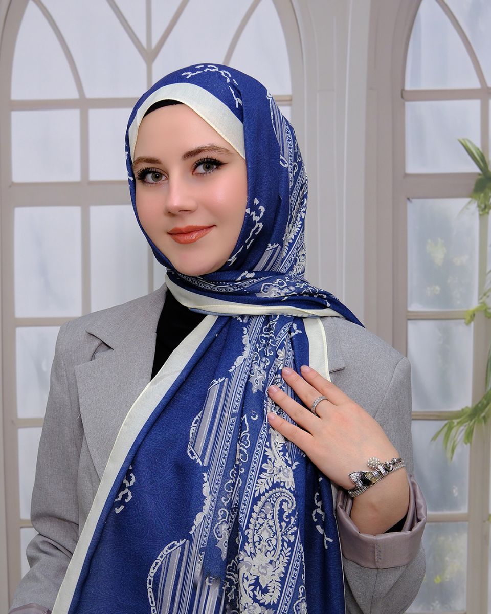 Nuit Desen Şal Saks