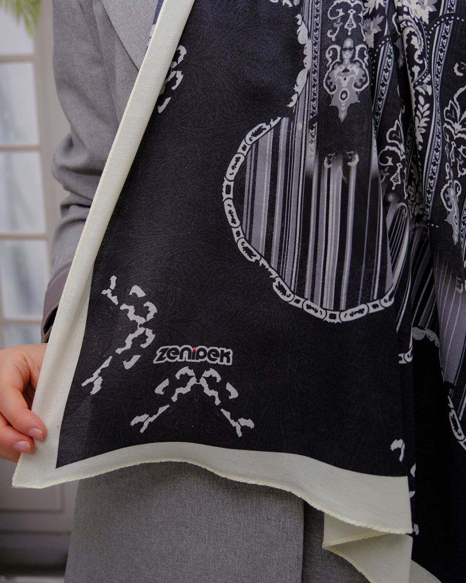 Nuit Desen Şal Siyah