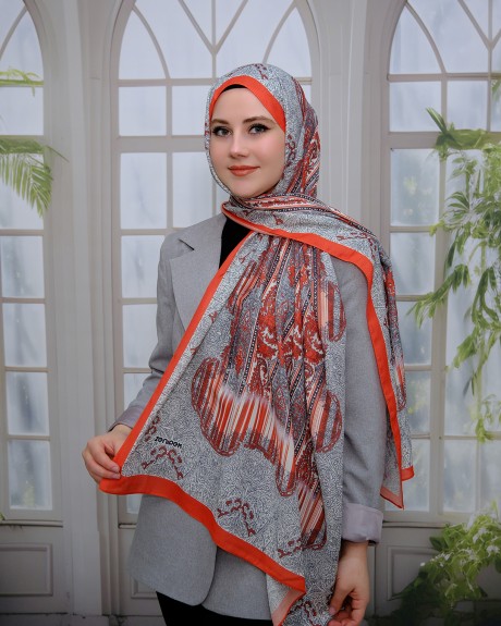  - Nuit Desen Şal Turuncu