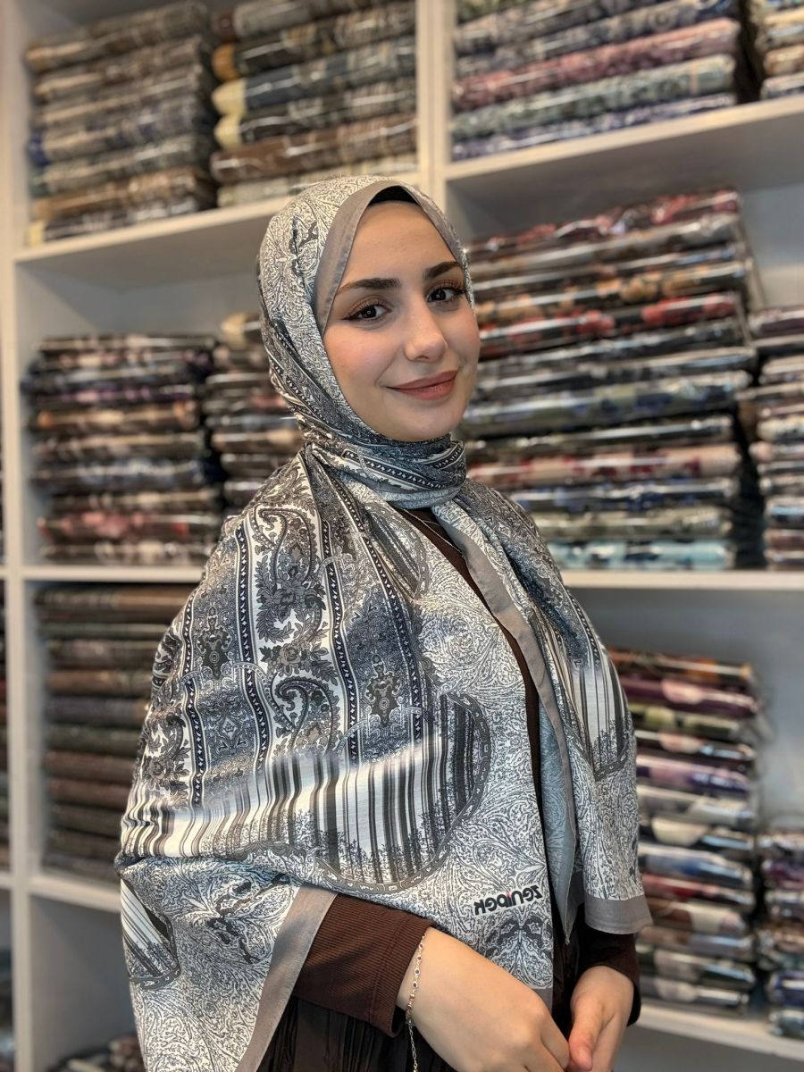 Nuit Desen Şal Vizon