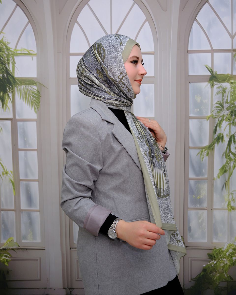 Nuit Desen Şal Yeşil