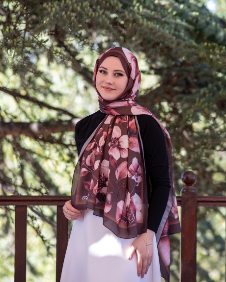  - Pamuk İpek Şal Aura - Bordo