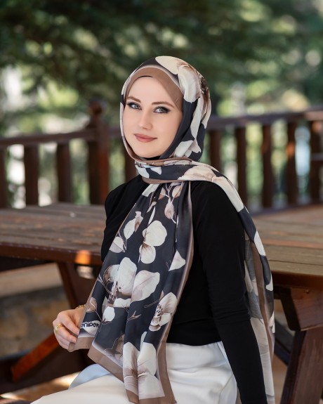  - Pamuk İpek Şal Aura - Siyah