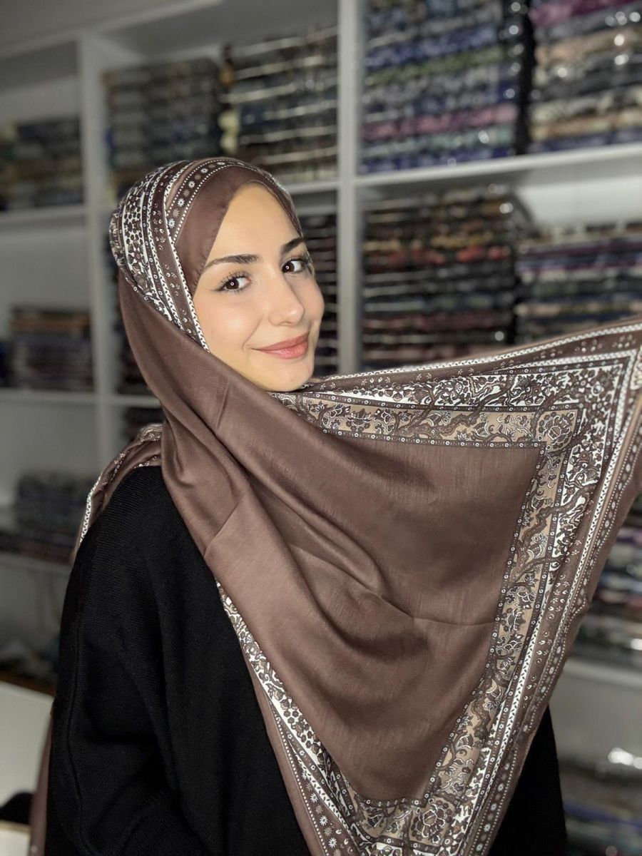 Pamuk İpek Şal Bohem Kahve