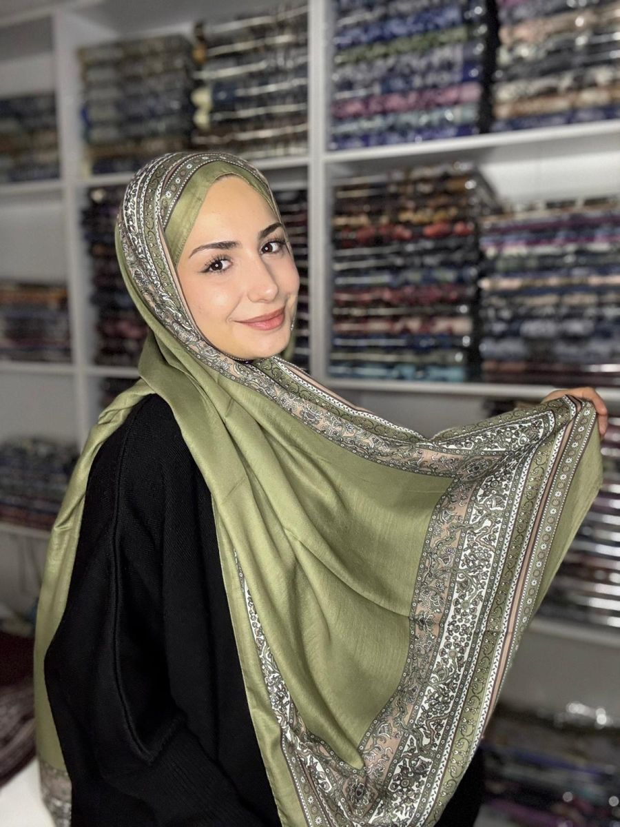 Pamuk İpek Şal Bohem Yeşil