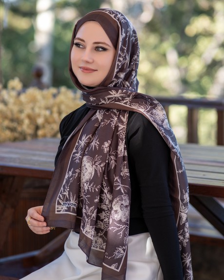  - Pamuk İpek Şal Harmony - Acı Kahve