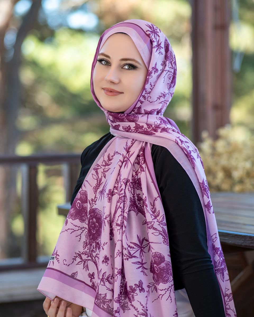 Pamuk İpek Şal Harmony - Gülpembe