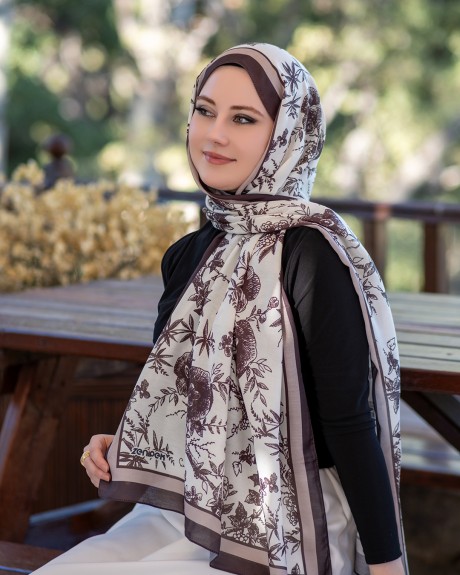  - Pamuk İpek Şal Harmony - Kahve