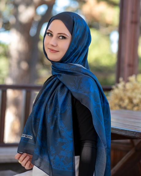  - Pamuk İpek Şal Harmony - Lacivert