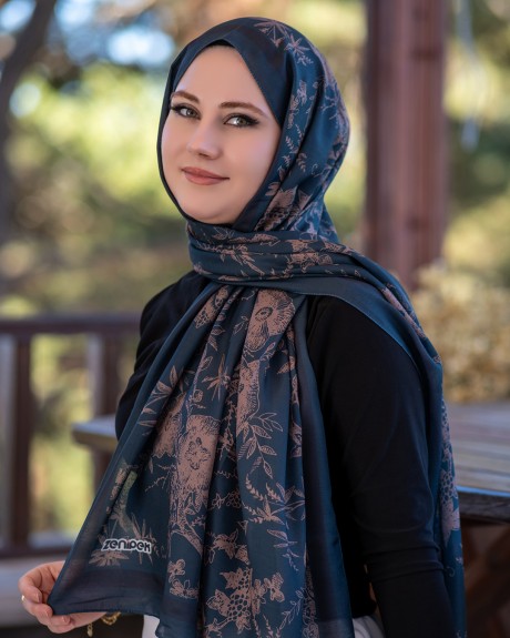  - Pamuk İpek Şal Harmony - Petrol