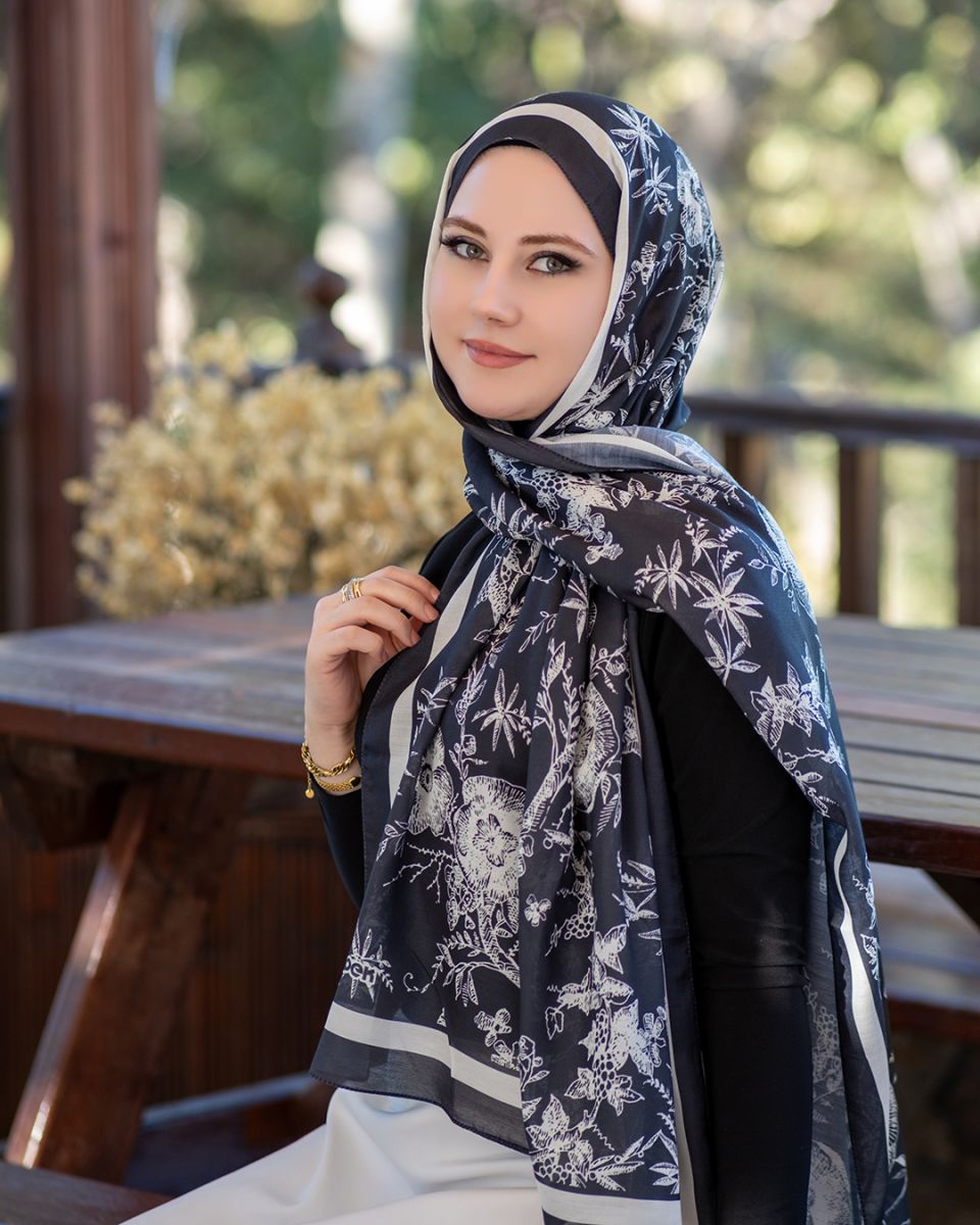 Pamuk İpek Şal Harmony - Siyah