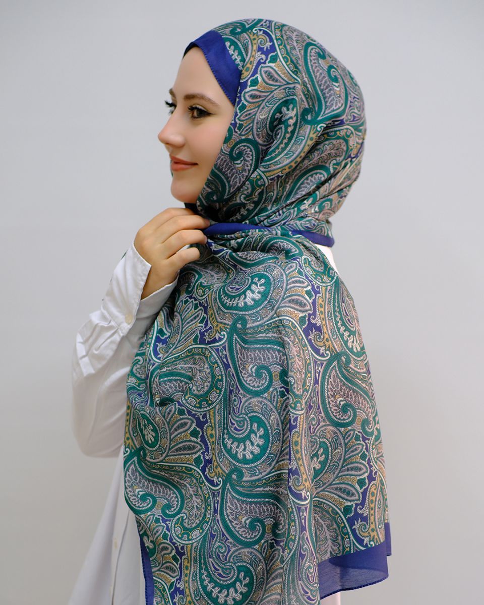 Pamuk İpek Şal Ribbon Desen - Benetton