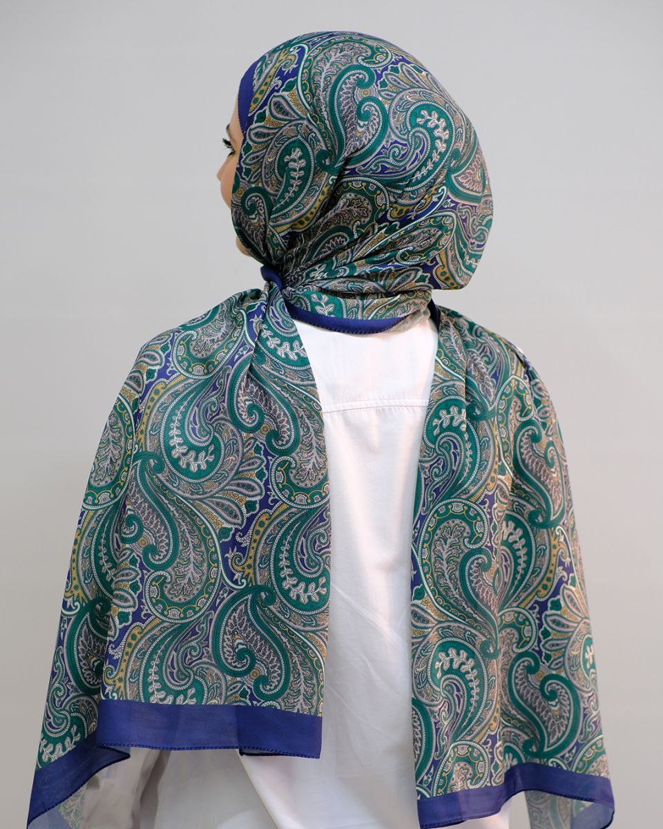 Pamuk İpek Şal Ribbon Desen - Benetton
