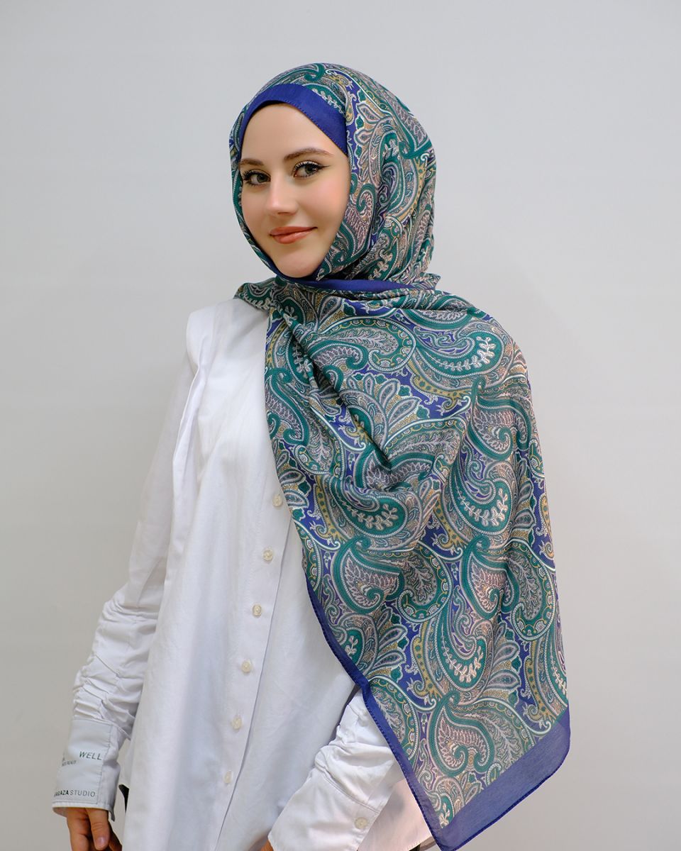 Pamuk İpek Şal Ribbon Desen - Benetton