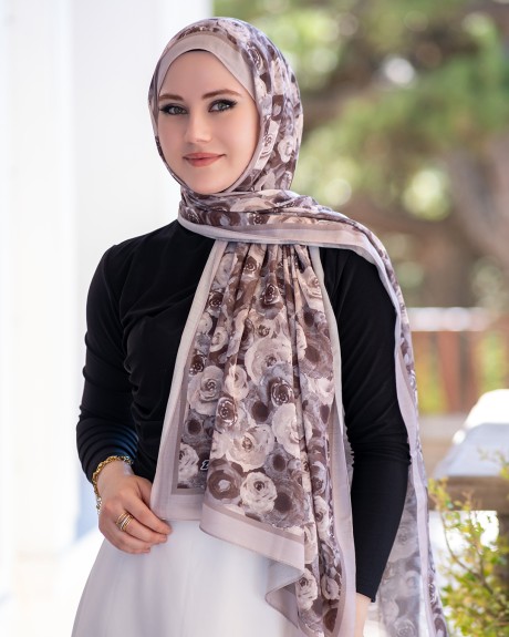  - Pamuk İpek Şal Rosamary - Taş