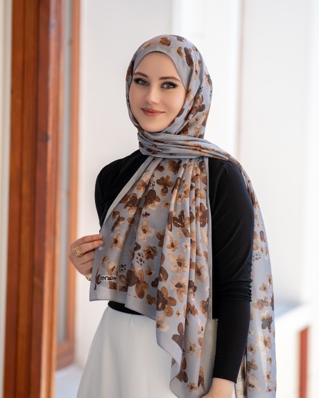  - Pamuk İpek Şal Rossa - Gri