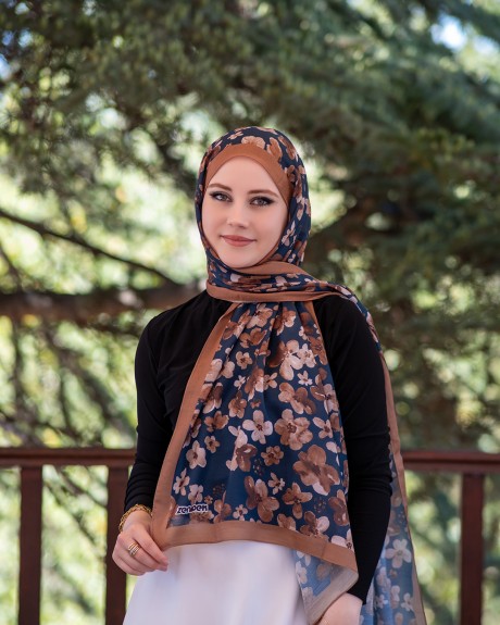  - Pamuk İpek Şal Rossa - Lacivert