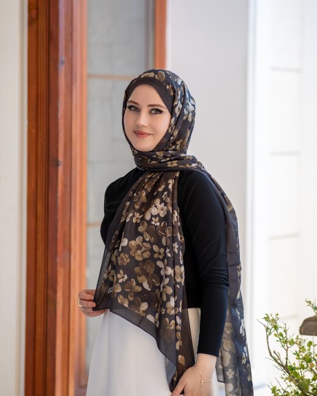  - Pamuk İpek Şal Rossa - Lacivert Taş