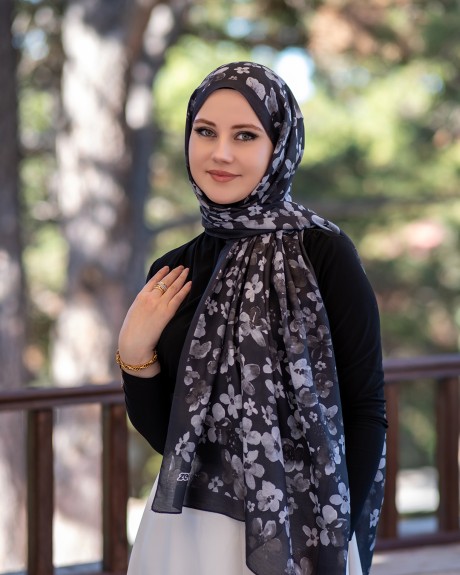  - Pamuk İpek Şal Rossa - Siyah