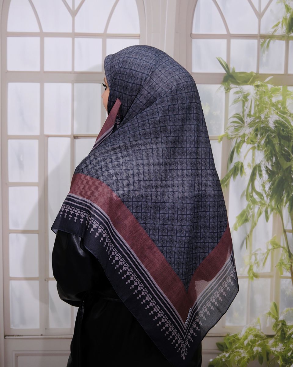 Pamuklu 120cm x 120cm Eşarp - Antrasit